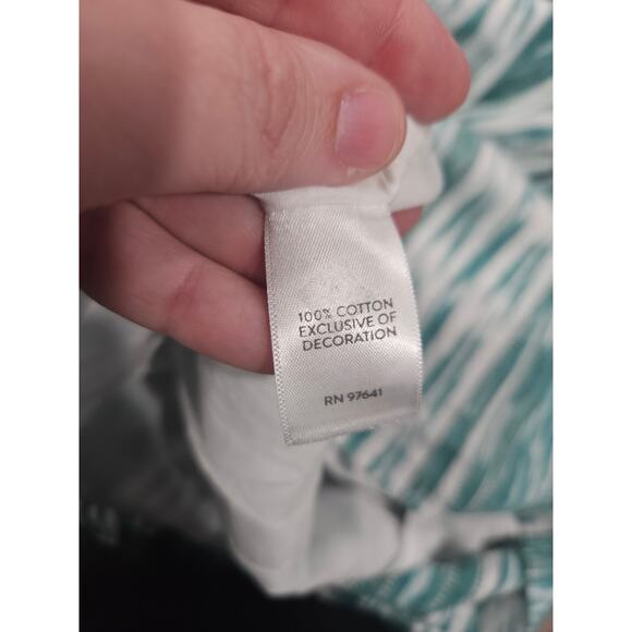 J.Jill Dress Women's Small Sleeveless Woven Embroidered Green Stripe 100% Cotton - Picture 6 of 8